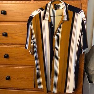 Zara relaxed fit striped shirt sleeve button down